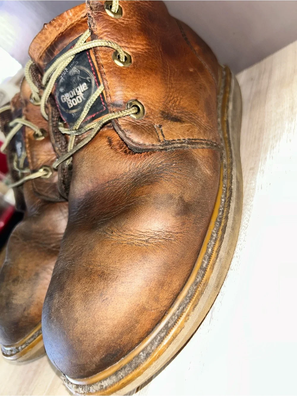 Georgia Men's GB1222 Wedge Chukka Work Hunting Soft Toe Boots Leather Size 8.5